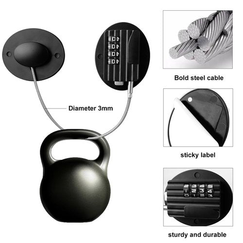Refrigerator Lock with Combination, Keyless Security Lock for Freezers, Cabinets, Drawers, Easy Installation (2, Black)