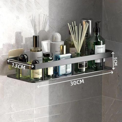 1pc Multipurpose Self - Adhesive Wall - Mounted Shelf: A Great Fit for Bathroom and Kitchen Storage Solutions