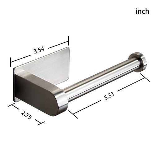YIGII Self Adhesive Toilet Paper Holder - Bathroom Toilet Paper Holder Stand no Drilling Stainless Steel Brushed