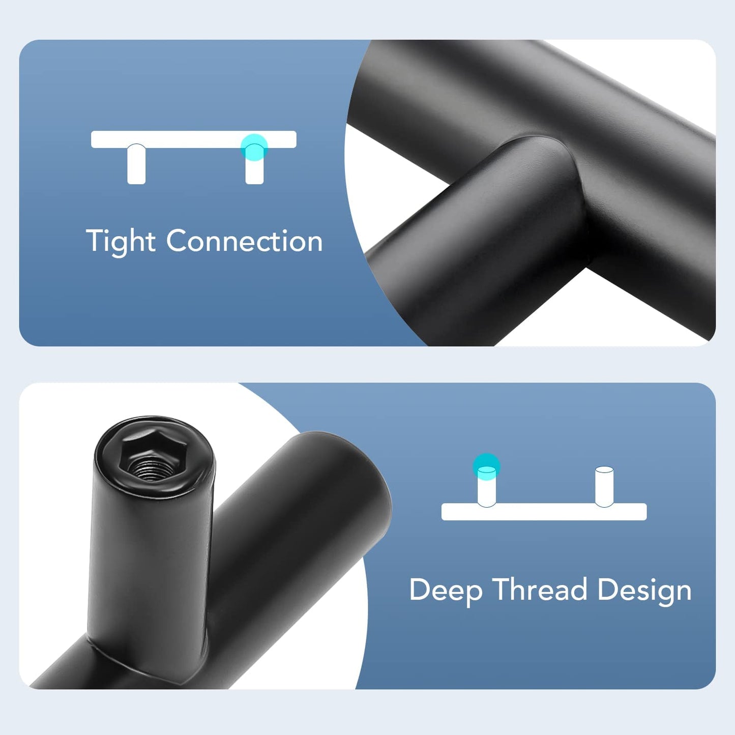 Ravinte 30 Pack 4 inch Hole Center Black Cabinet Pulls Kitchen Cabinet Handles 6-3/8" Overall Length Matte Black Hardware for Cabinet