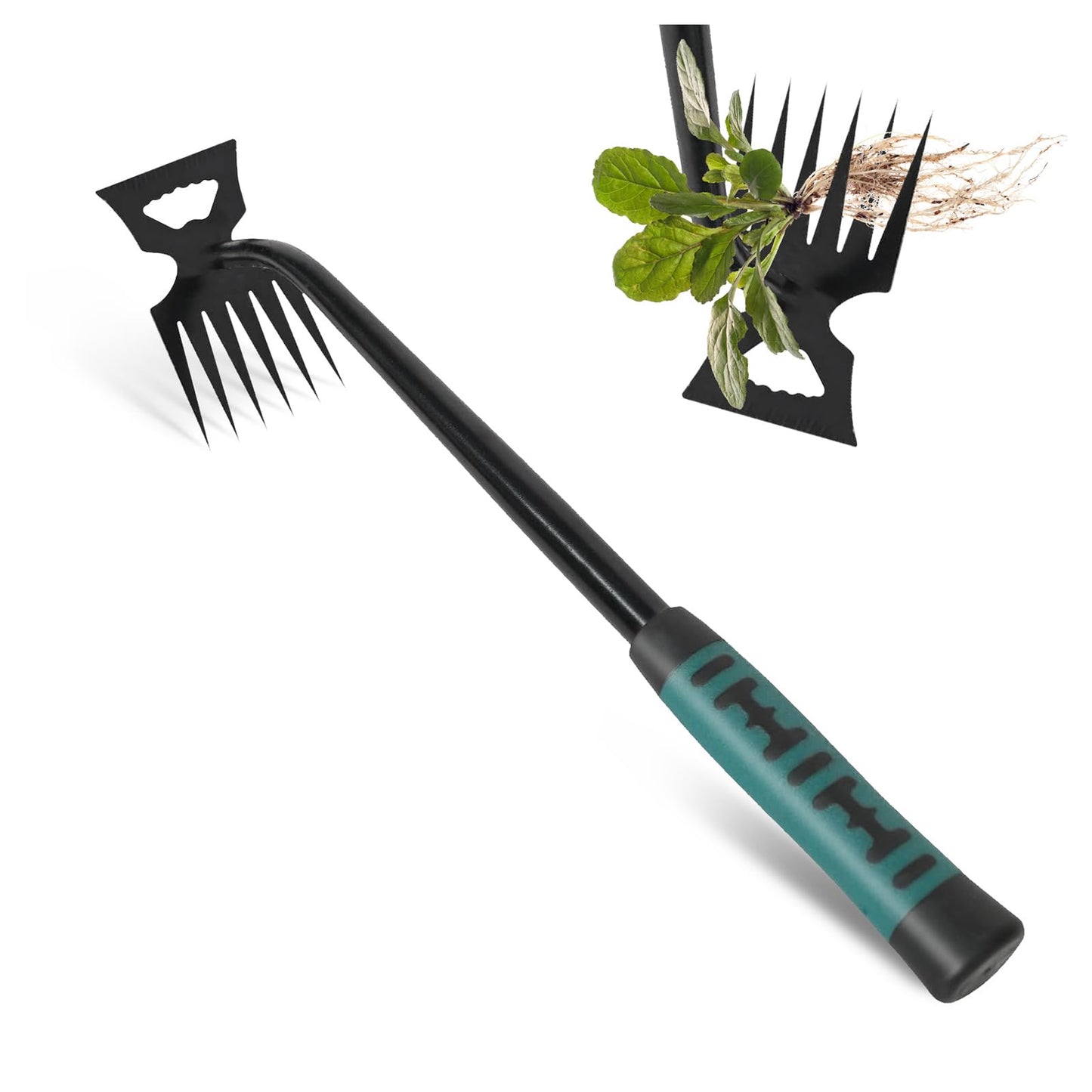 Pnylqo Weed Remover Tool,Portable Garden Weeder Tool,2026 New Gardening Weeding Tools,for Garden Hand Tools for Vegetable Gardening Backyard Farm Planting & Uprooting Weeding Tool (6 Teeth)