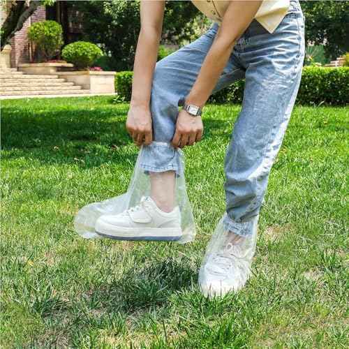 Waterproof Shoe Covers, 20 pc Shoe Covers for Rain, Thickened Transparent Shoe Protectors for Men and Women, Outdoor Indoor Overshoes