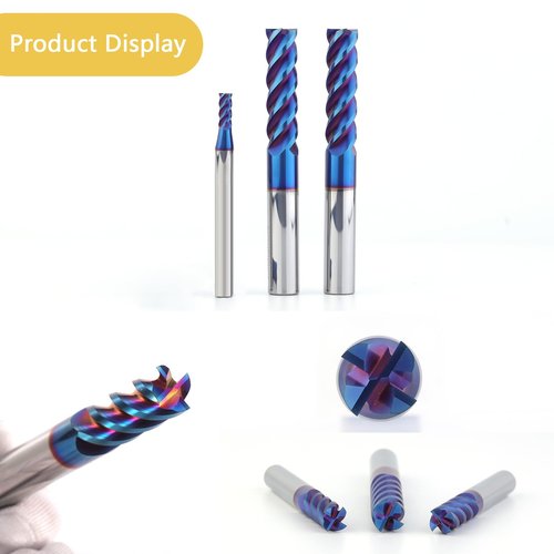 AYCHOLIZ 5PCS 3/32" Solid Carbide Square End Mills Set Tungsten Steel Micro Milling Cutter 65HRC 4 Flute CNC Milling Bits for Stainless Steel Hardness Steel
