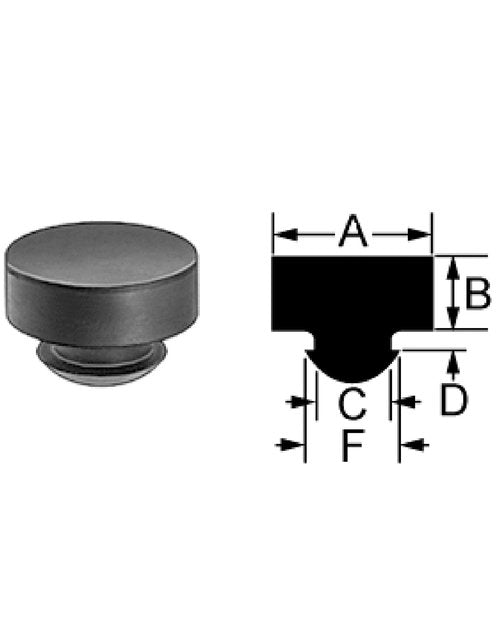 Set of 25 Rubber Push in Bumpers - 3/8" Rubber Feet - Push-in Rubber Bumper Feet - Push in Rubber Feet (25)