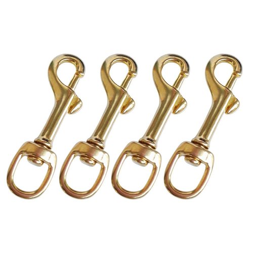 YiMusic 4 Pieces Brass Single Swivel Eye Bolt Snap Hook Buckle Suit for Scuba Diving Dog Clip Equipment Replacement