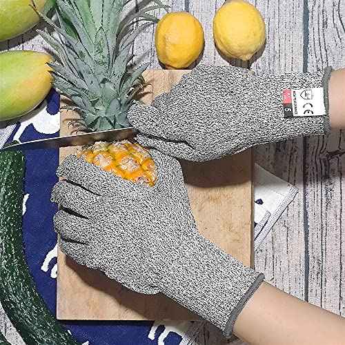 DEYAN Cut Resistant Gloves, Level 5 Protection Safety Cutting Gloves, Kitchen Cuts Glove for Chef Oyster Shucking, Mandolin Slicing, Meat Cutting and Wood Carving(Large-2 Pairs)