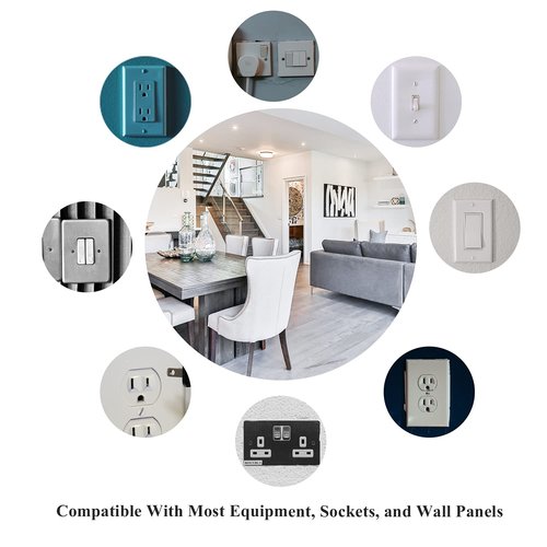 Taezn Black Wall Plate Screws, 100 Pieces Outlet Screws 4 Length Sizes 6-32 Thread Switch Plate Screws Perfect Replacement with Outlet Cover and Light Plate