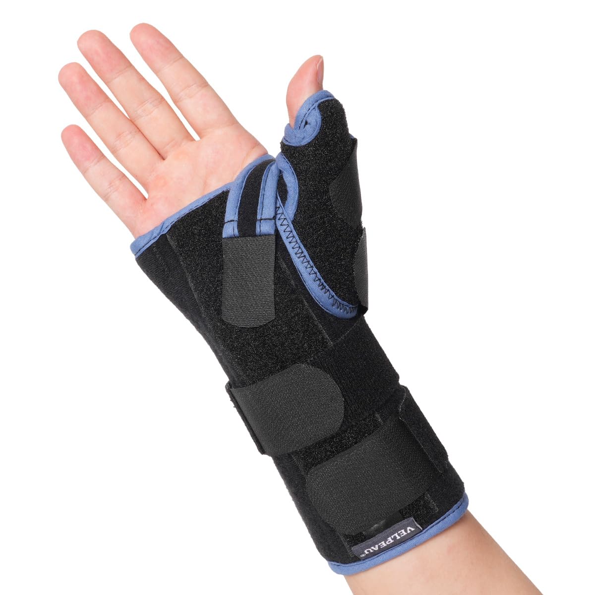 Velpeau Carpal Tunnel Wrist Brace with Thumb Stabilizer Night Support, Completely Stabilizes Wrist Thumb Joint, Pain Relief for Tendonitis, De Quervain's Tenosynovitis, Arthritis (Reg, Right Hand, M)