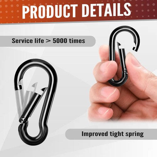 6 Pcs Spring Snap Hooks, 2 Inch Carabiner Clip, Heavy Duty Carabiners Snap Hooks Quick Link for Indoor and Outdoor Activity, Camping, Fishing, Hiking