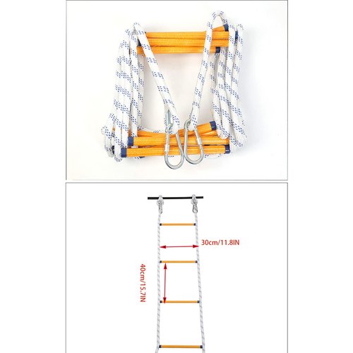 16ft Fire Escape Rope Ladder Emergency Fire Ladders Fire Escape Ladder for 2 Story