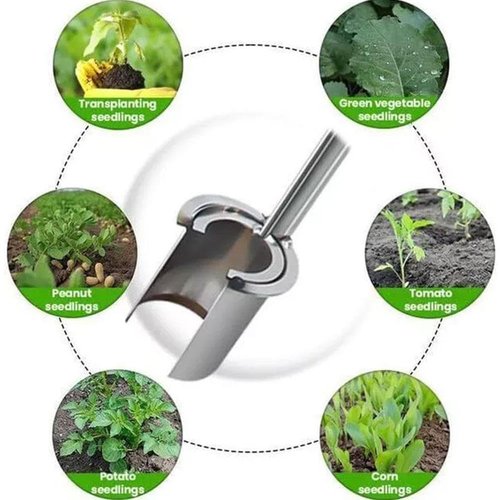 Garden Barrel Transplanter, 2025 Upgrade Plant and Fruit Tree Seedling Transplanter, Stainless Bulb Planter with Long Handle and Serrated Base Garden Tool for Transplanting, Planting