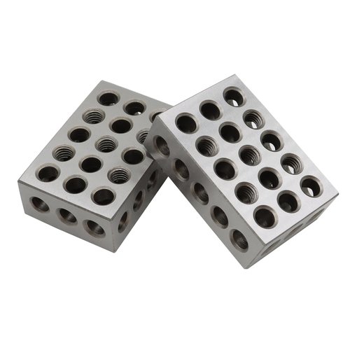 Yunnergo Precision Ground 1-2-3 Block Set (2 Blocks) - 1"x2"x3" Tool Steel 23 Holes, Matched Pair - Size/Flatness: ±.0003", Parallelism: .0002"