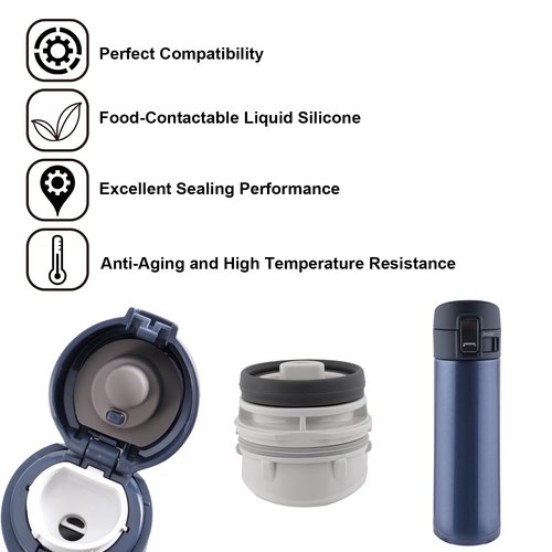BOXOB 12pcs Gasket Replacement for Zojirushi Stainless Steel Mug 16oz 12oz, Silicone Lid Seal Ring Stopper Parts Leak-Proof Water Bottle Accessories Compatible with SM-K Series Accessories BPA Free