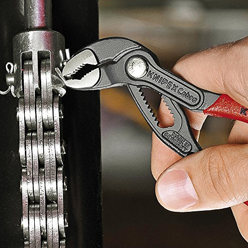 KNIPEX 87 01 125 5-Inch Cobra Water Pump Pliers, Adjustable, Locking, Hardened Teeth