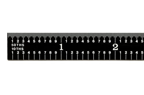 PEC Tools 301-012EZ, 12 Inch Flexible Ruler, 3R (32nds, 64ths, 10ths, 50ths),Made in US, Stainless Steel, Black Chrome