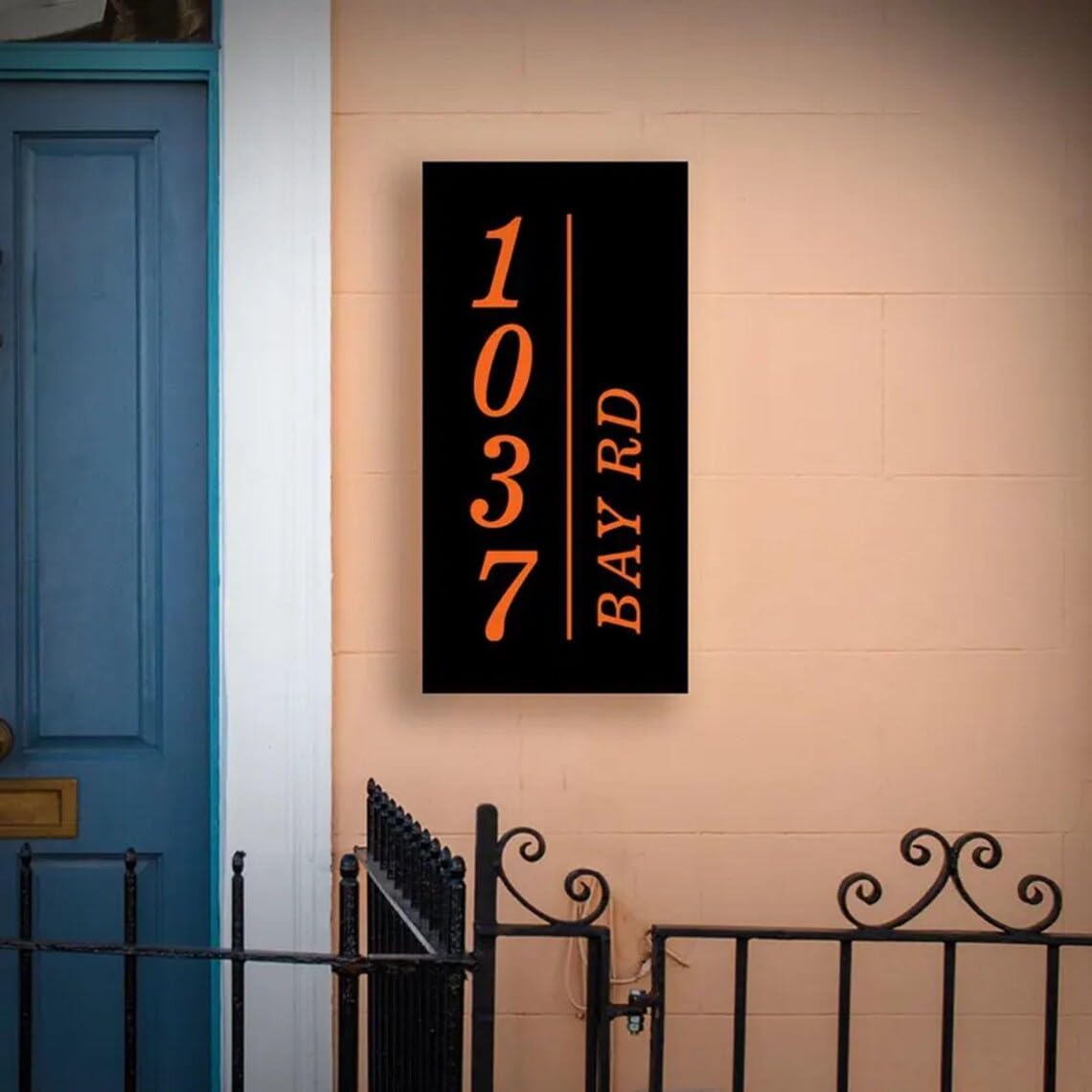 Modern House Number Lighted Plaque Custom LED Backlit House Signs Personalized Address Plaque Metal Acrylic Illuminated House Number