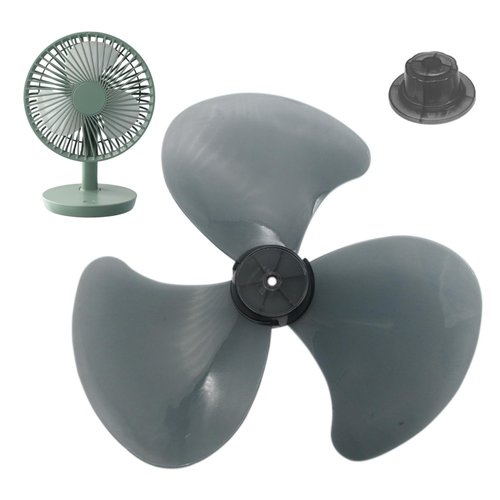 MOUNTTU Fan Blades Replacement, 16 Inch & 3 Leaves Fan Blades with Nut Cover, Plastic for Table Standing Pedestal Type Ceiling Parts Blade