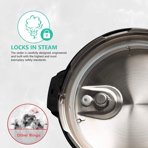 Inner Pot for Instant Pot 6 Qt, with 2-Pack 100% Silicone Sealing Ring Replacement Pot for InstaPot Cooking Pot Stainless Steel (Equivalent to IP-POT-SS304-60) Nonstick Pot 6Qt Liner