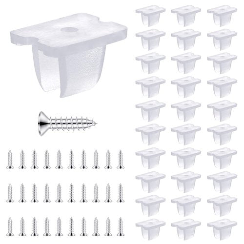 30 PCS LED Strip Light Clips with Fitting Screws, Waterproof LED Strip Mounting Clips, Translucent Rope Light Clips, Neon Mounting Clips Fixing Clamps Holder for 5mm to 6mm LED Strip Lighting