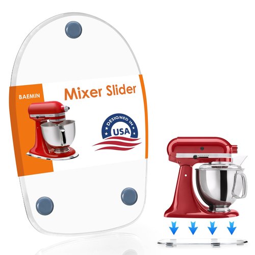Baemin Mixer Slider, Thickened Acrylic Heavy-Duty Mixer Slider Mat for 4.5QT-5QT Stand Mixer, Compatible with KitchenAid Sliders for Countertop, Appliance Sliders Mixers Accessories, Clear