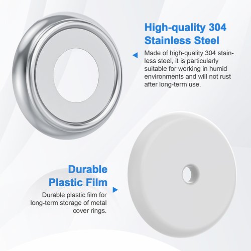 Metal Tub Spout Cover Ring, Stainless Steel Trim Plate for Tub Spout, with 1 Pcs Foam Gasket, 1-1/2 Inch ID and 3-5/8 Inch OD