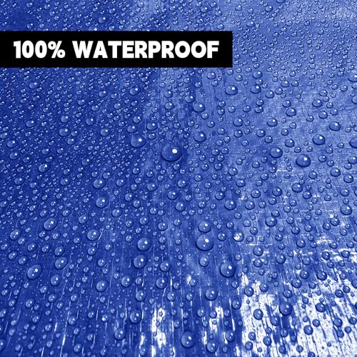 MVPNET 20x30ft Tiger Waterproof UV-Resistant Blue Tarp, 5mil Multipurpose Cover