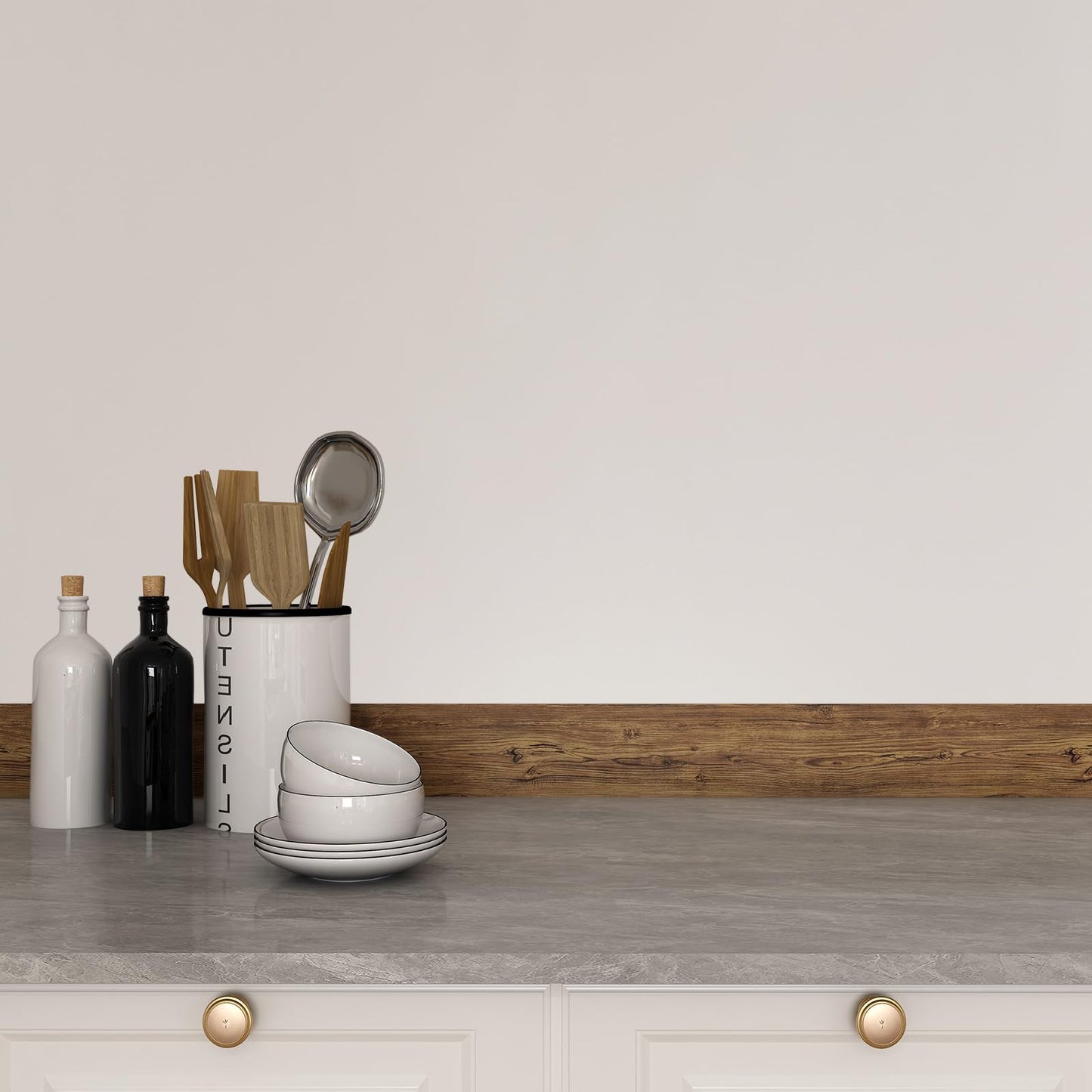 Decotalk 3"x236" Wood Border Wallpaper Peel and Stick Wood Grain Wallpaper Self Adhesive Wall Paper Removable Mirror Frame Border Wood Frame Mirror Vinyl for Bedroom Home Decor