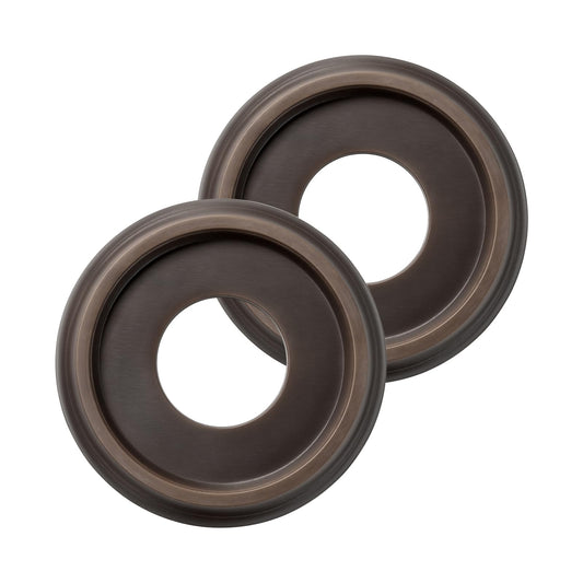 EIFHYT 2 Pack Molded PU Ceiling Medallion for Light Fixtures and Ceiling Fans, 10"OD x 4"ID x 1"P （Wood Grain Oil Rubbed Bronze）