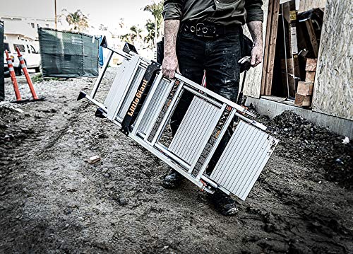 Little Giant Ladders, Jumbo Step, 4-Step, 3 foot, Step Stool, Aluminum, Type 1AA, 375 lbs weight rating, (11904), Gray