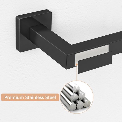 FEILERN Toilet Paper Holder Matte Black Wall Mounted Post Pivoting Square Tissue Holders Roll Holder Hangers for Bathroom Commercial Toilet Paper Dispenser