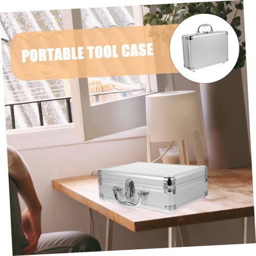 DIYEAH Aluminum Alloy Multi-Functional Briefcase Hard Storage Case for Instruments and Cosmetics Portable Tool Box Travel and Professional Use