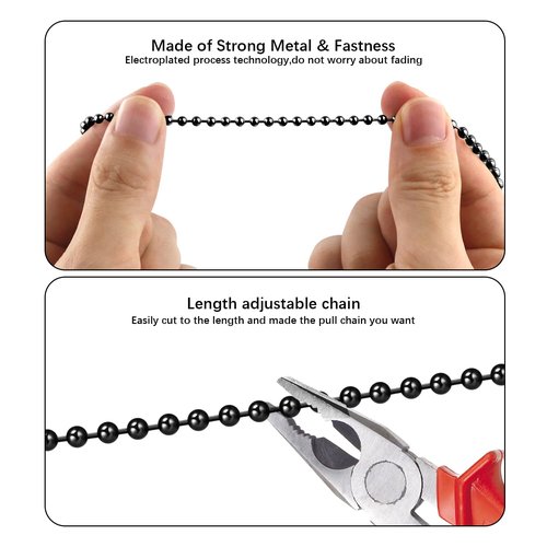 Dotlite Ceiling Fan Pull Chain Extender, 2pcs Wooden Decorative Pendant Extension Chains, 12 Inches Lighting & Fan Beaded Ball Fan Cord Extender Ornament with Connector