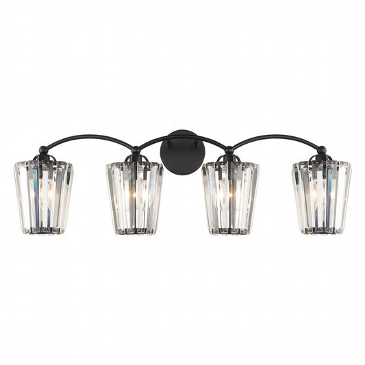 Aipsun Crystal Vanity Light Fixtures Black Bathroom Light Fixtures Crystal Wall Lights for Bathroom E26 Base (Exclude Bulb)