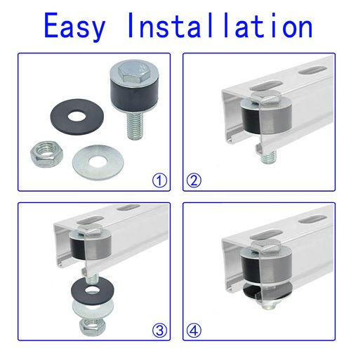 WIKTOPROK 2 Pack Strut Channel Trolley Stopper, Trolley Roller Wheel Limit Trolley Assembly Positioning for 1-5/8" Wide and All 1-5/8" or Taller Strut Channels