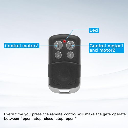 JUJIANG Gate Opener Remote Control Transmitter for Automatic Gate Opener Hardware Control Remote Security Gate Controller with Keychain Electric Rolling Driveway Gate Opener Closer Security Kit Remote