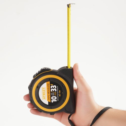 33ft Tape Measure, Self-Locking Telescopic Measure Tape, Easy to Read, Heavy Duty Measuring Too