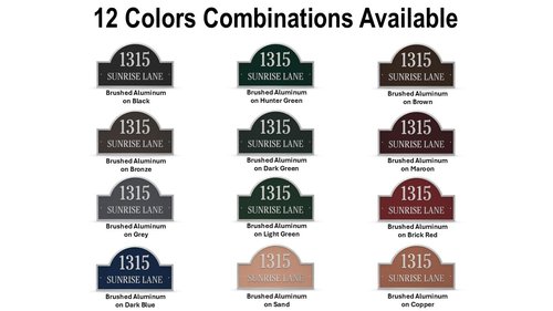 Personalized Aluminum Home Address Plaque - Arch Design