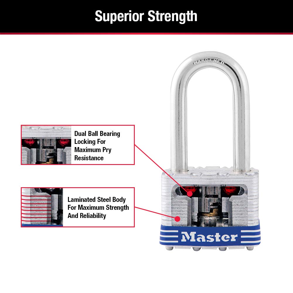 Master Lock 3DLF Outdoor Padlock with Key, 1 Pack