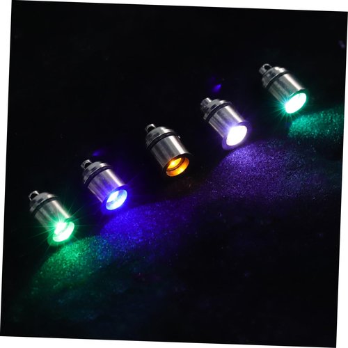 NUOBESTY 9pcs Keychain Flashlight Battery Powered Color Changing Lights for DIY Crafts and Outdoor Activities Lightweight Durable Design