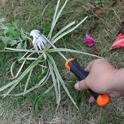 SIXCAR Garden Weeder Tool - Portable Stainless Steel Hand Uprooting Tool for Weeding & Planting