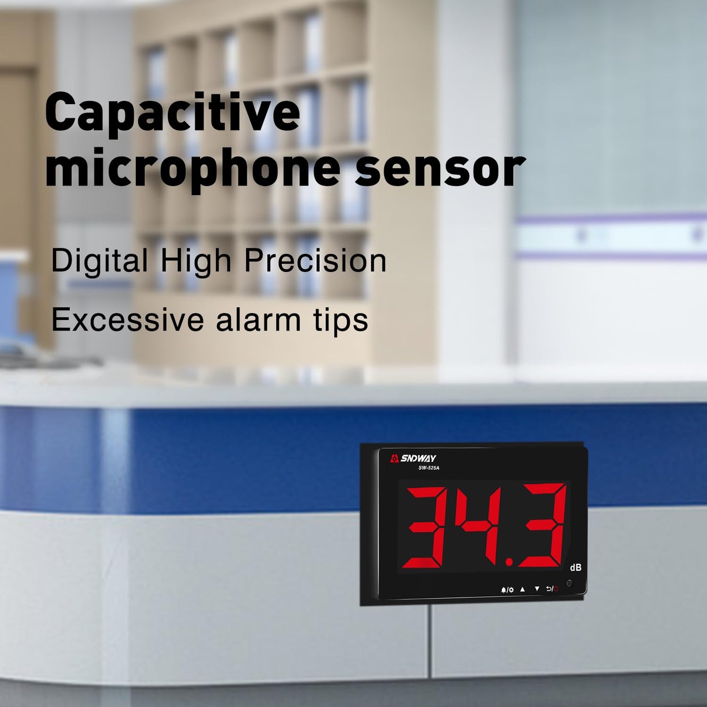 Decibel Meter, Portable SPL Meter (Sound Pressure Level Meter), Digital Noise Meter, Range 30-130dB(A) db Meter, Noise Volume Measuring Instrument, Sound Monitoring Tester (Battery Included) Yellow