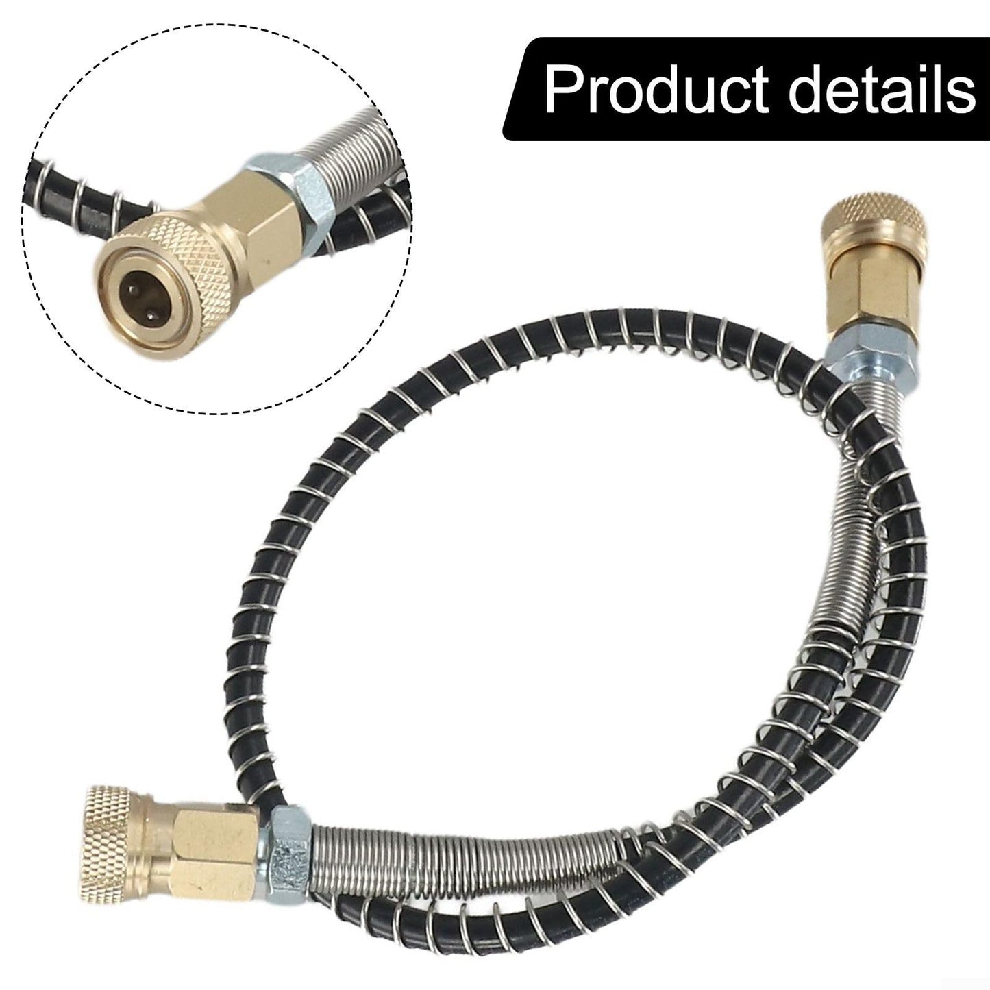 Air Supplement Pump High Pressure Hose With Stainless Steel Protector, Hose Accessories Replacement Part With Wrapped, 8MM, 64Mpa/9000PSI(3# Two female hose)