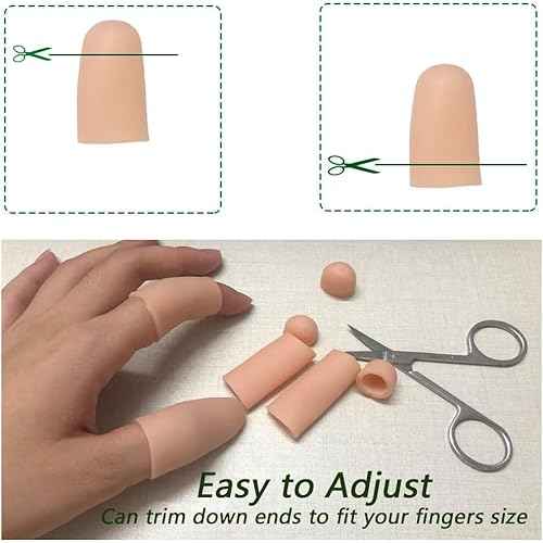 10Pcs Gel Finger Cots Medium, Finger Protector Support NEW MATERIAL Finger Sleeves Great for Trigger, Hand Eczema, Cracking, Arthritis and More