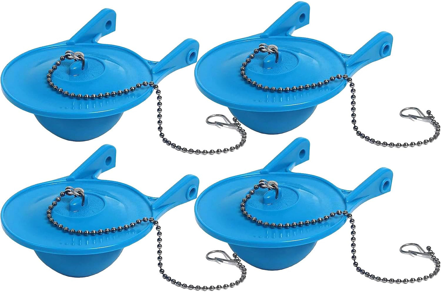 3 Inch Toilet Flapper Replacement Compatible with Gerber 99-788, Easy to Install with 2 Toilet Handle & Stainless Chain, Long Lasting Rubber Toliet Flapper, Blue(4PCS)