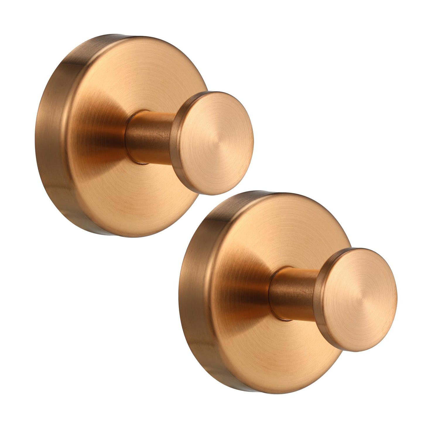 Fenas Suction Cup Hooks for Shower No-Drill Bathroom Hooks for Towels, Robes, Loofah Mountable on Bathroom Walls, Kitchen, Glass, Mirrors, Tile and Smooth,Non-Porous Surfaces (2, Champagne Bronze)