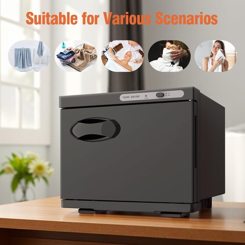 Utenzi Hot Towel Warmer, 8L Towel Warmer Cabinet, Professional Mini Towel Heater, Towel Warmer for Facials, SPA, Barbershop, Esthetician, Black