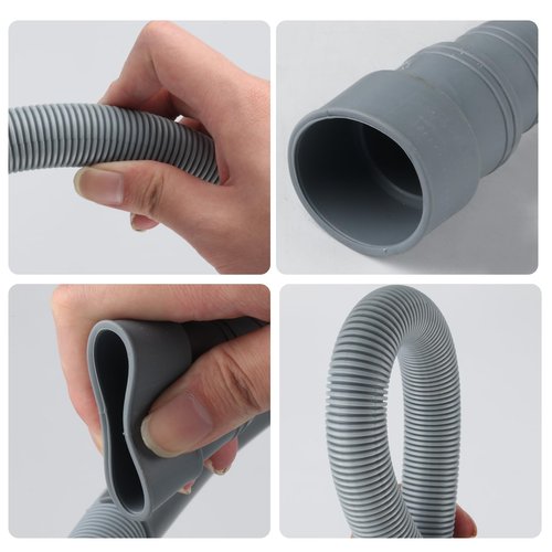 Washing Machine Drain Hose Extension Kit - Universal for Dishwasher, Washer, Dehumidifier - Flexible With 2 Clamps, 1U Holder (6.56 FT)