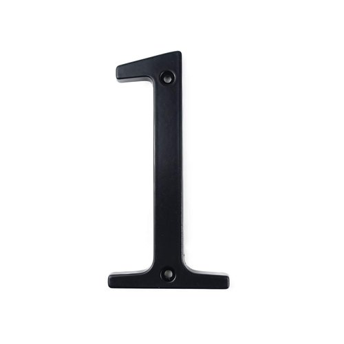 HASWARE House Number Sign 4 inch Modern Door Numbers Signage Plaque Street Home Address Numerals Zinc Alloy (1, Black)