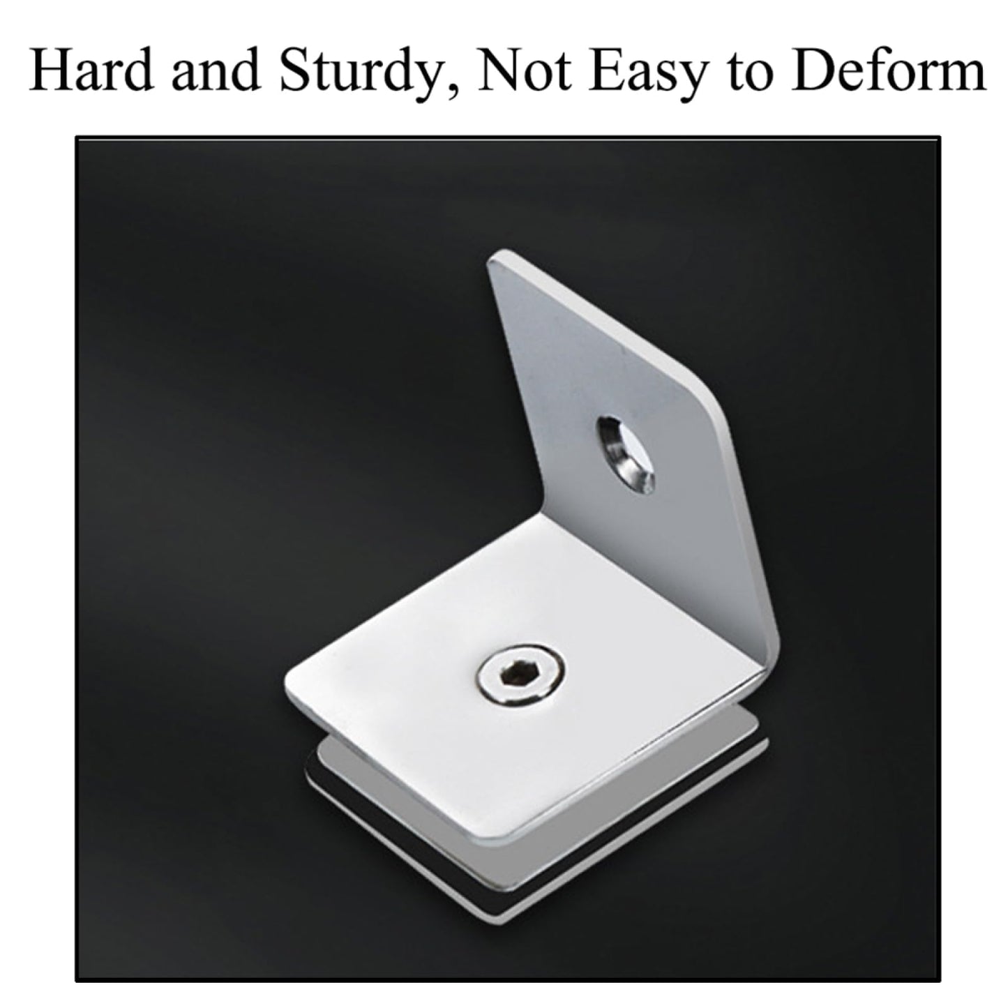 TopHomer 90 Degree Stainless Steel Glass Clamp, Single Side Square Glass Shelf Support Fixed Clamp for Bathroom Shower, Display Cabinet (Matte Black)