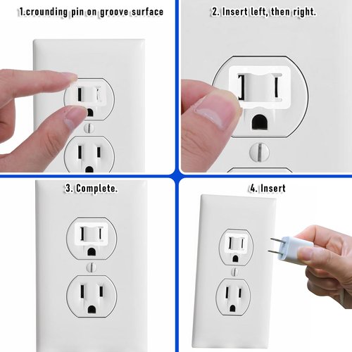 24 Pack Outlet Tighteners for Loose Outlets - Fix Wobbly Plugs & Prevent Sparks! Plastic Electrical Plug Saver Inserts, Easy No-Tool Install for Standard 2 Prong US Outlets